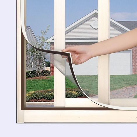 Window mosquito net with innovative magnetic attachment. Magnetic frame mosquito net for windows, washable, white, no drilling required, up to 100 x 120 cm (1/5)