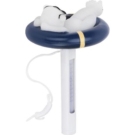 Termómetro flotante para agua - Medidor de temperatura para piscinas - Mide la temperatura del agua - Diseño de osito adorable - 21 cm - Amarillo (1/5)
