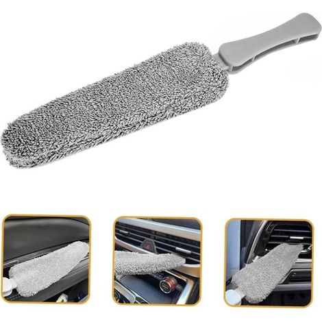 Set di 2 spazzole morbide per la ventilazione e la pulizia delle fessure – Spazzole flessibili in microfibra per auto, condizionatori e casa (1/5)