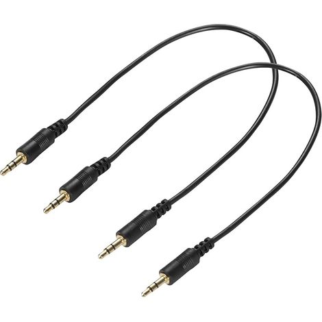 2 Pcs Câble audio jack TRS 3,5 mm 30 cm, prise stéréo mâle vers mâle 3 broches 1/8" pour casque audio, cordon auxiliaire (1/5)