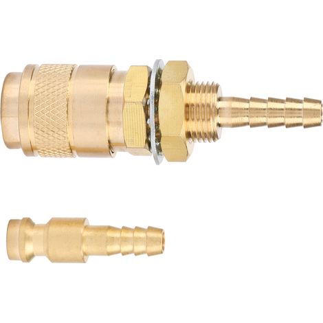 Raccord rapide M6 pour gaz et eau, compatible avec les torches de soudage MIG et TIG (or). (1/5)