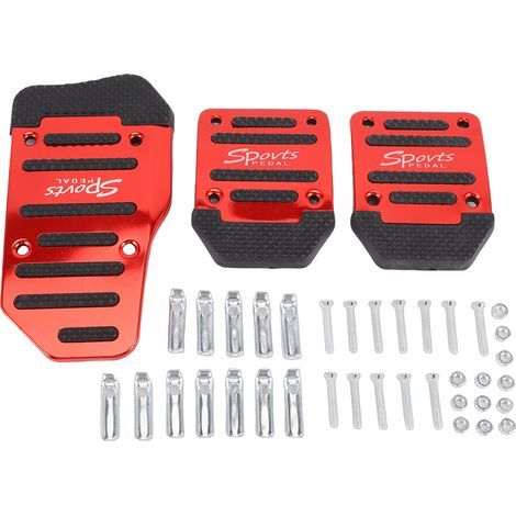 Kit de couvre-pédales de voiture antidérapants en alliage d'aluminium, frein à gaz, Transmission manuelle, coussinets de pied universels pour la plupart des voitures (1/5)