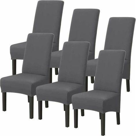 Lot de 6 housses de chaise universelles en microfibre extensible lavables (1/5)