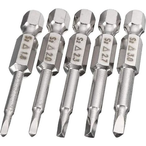 5-teiliges Set magnetischer Dreieckschraubendreherbits, 50 mm Schraubendreherbits mit S2-Stahlspitze, 1/4"-Sechskant-Dreieckschraubendreherbit-Set (1/4)