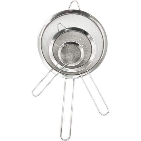 Passoire - Acier Inoxydable - Mailles Fines - 6 6 Cm 11 7 Cm 18 Cm - Cuisine - Lot De 3 (1/5)