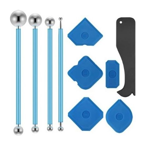 Kit de finition pour joints silicone 10 pièces, outils multi-formes + boules de lissage (1/4)