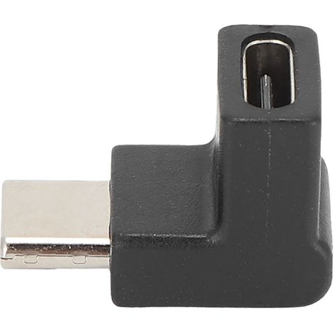Adaptateur USB-C Mâle vers Femelle Coude 90° pour Téléphones Tablettes PC Portable (1/5)