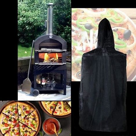 Housse de Protection - Housse Barbecue - Pour Four à Pizza Extérieur - Dimensions 68 x 63 x 160 cm - Noir (1/4)