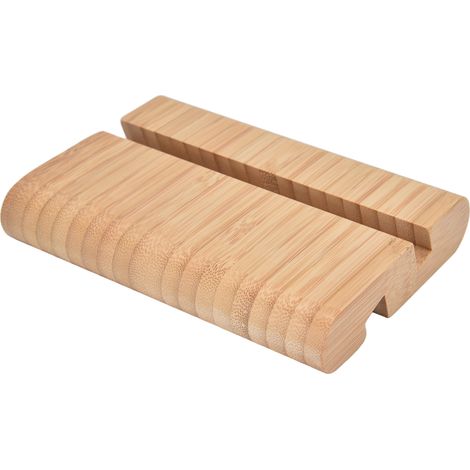 Support téléphone portable en bambou, support de bureau pour tablette et téléphone, idéal pour chambre (1/5)
