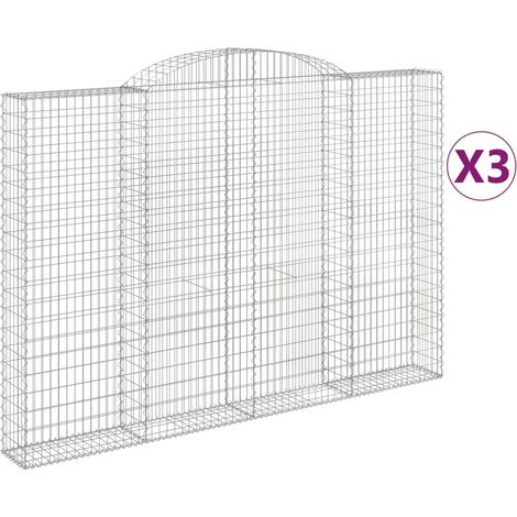 Maison Exclusive - Cesti Gabbioni ad Arco 3 pz 300x30x200/220 cm Ferro Zincato