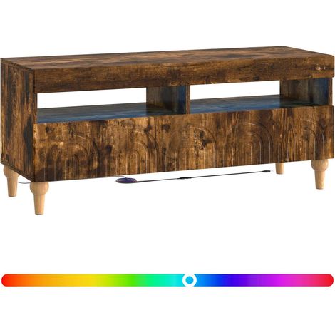 Maison Exclusive - LED-TV-Schrank Raucheiche Holzwerkstoff (1/5)