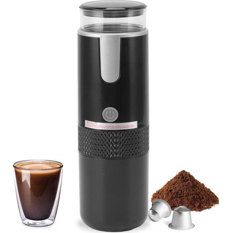 Machine À Expresso Électrique Portable, Machine À Café de Voyage 1200 mAh, Maximise la Saveur et Le Goût Du Café, Extraction Complète pour Capsules K, Café Moulu (Pas de fonction de chauffage) (1/5)