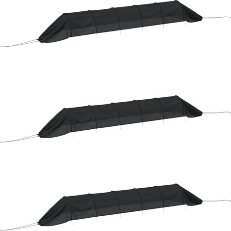 Tunnels en filet 3 pcs noir acier et polyéthylène (1/5)
