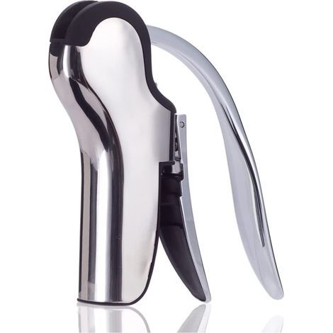 Ouvre-bouteille en acier inoxydable, tire-bouchon à levier vertical avec coupe-capsule intégré, tire-bouchon manuel avec pompe à levier ergonomique-AquaForge (1/5)