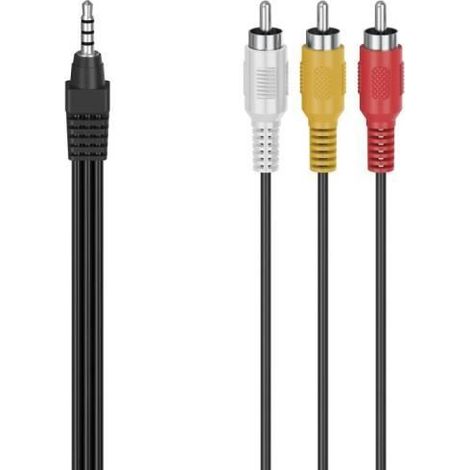 Câble audio/vidéo - HAMA - Jack mâle 3,5 mm 4 pôles - 3 fiches RCA mâles - 1,5m (1/4)