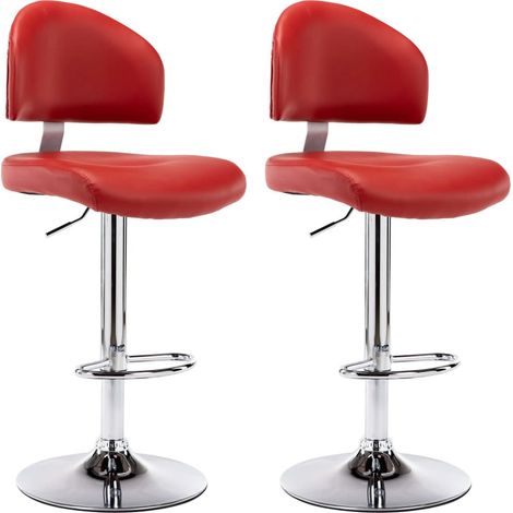 Tabourets de bar 2 pcs Rouge bordeaux Similicuir 5 (1/5)