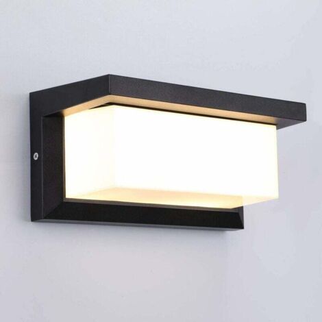 QORVA-Applique Murale Extérieur Moderne LED 18W étanche IP65 En Aluminium Anthracite Eclairage Décoration Lumière Pour Cour Jardin Terrasse Proche Mur Pathway Patio Villa Couloir Blanc Chaud-Fei Yu (1/4)