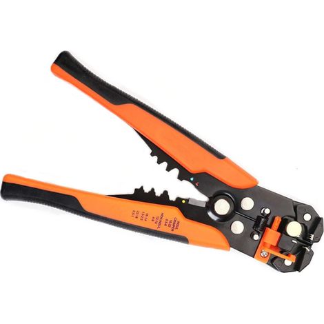 Abisolierzange, Crimpzange, Kabelzange, Handabisolier-, Crimp- und Schneidewerkzeug für Arbeiten in Orange (1/5)