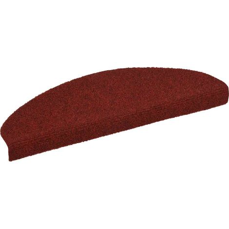 Maison Exclusive - Tappetini per scale autoadesivi 5 pz 65x21x4 cm Bordeaux Rosso Semicircolari Grandi