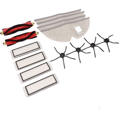 Kit de rechange pour robot aspirateur Mi Mijia Roborock : brosse rotative noire, brosse latérale pentagonale, filtre, chiffon blanc (1/5)