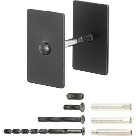Türloch-Abdeckplatte – Rechteckige Reparaturplatte aus Edelstahl, 50 x 30 mm, für Türriegel-/Grifflöcher geeignet für Türen mit einer Stärke von 30 bis 120 mm dient zum Abdecken von Löchern und für de (1/5)