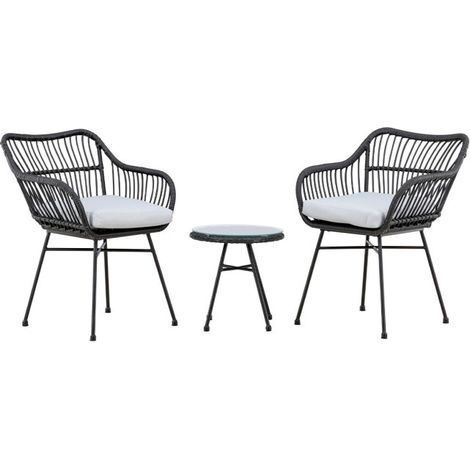 Salon de Jardin "Viga" 81cm Noir (1/5)