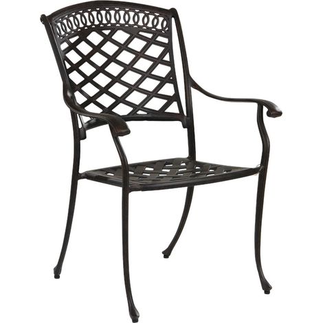 Inko Stapelstuhl Urban Alu-Guss 67x63x92 cm Gartenstuhl 2 Farben zur Wahl Bronze (1/5)