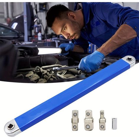 Clé dynamométrique à cliquet de 39 cm, 1 rallonge multifonction, un outil universel pour la réparation automobile.