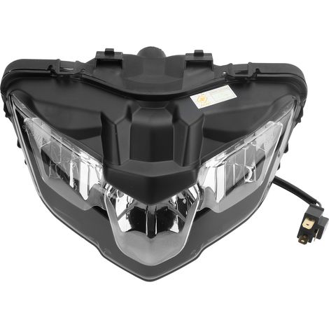 Weißer LED-Motorradscheinwerfer, Frontlampe kompatibel mit Y15ZR, H4-Fassung, klare Linse (1/5)