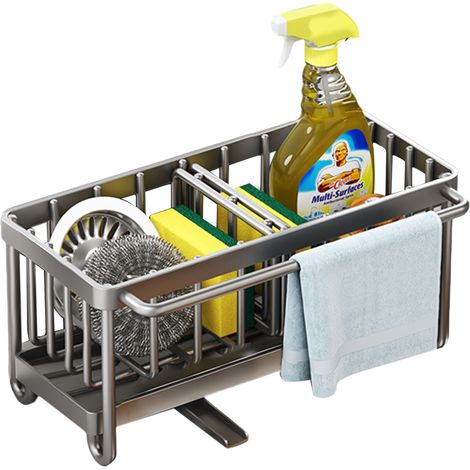 Soporte para esponjas de fregadero, organizador para fregadero, de acero inoxidable 304 resistente a la corrosión con separador.