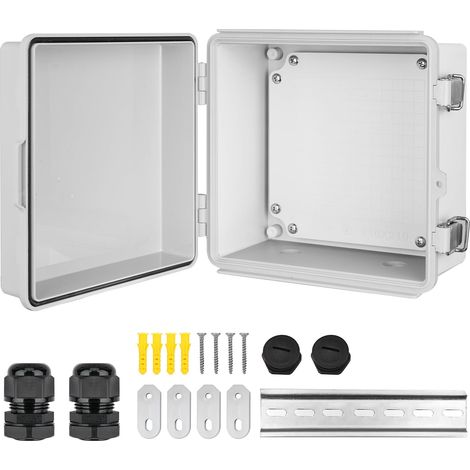 Boitier Electrique Étanche,Boite de Derivation Electrique avec Couvercle à Charnière,IP66 Boîte de Jonction en Plastique ABS,Coffret Électrique 210x210x130MM (1/5)