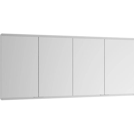 Armario con espejo Royal Modular 2.0 1600x700x120mm plateado anodizado no iluminado, empotrado, 2 enchufes, USB KEUCO