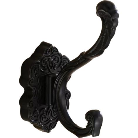 Wandhaken in Form eines Phönixschwanzes, geeignet für Eingänge und Badezimmer (schwarz, 5,3 x 8,1 x 12 cm, 3 Stück). (1/5)