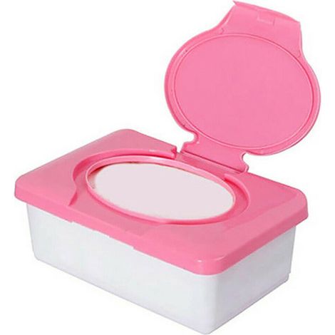 Housse de lingettes pour bébé, boîte de rangement pour 80 lingettes - Rose