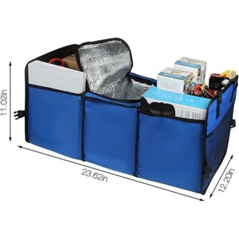 Sacs de Coffre pour Auto, Organisateur Coffre de Voiture Pliable, Rangement Coffre de Voiture, Bote de Rangement Voiture avec Isolant Compartiments pour la Voiture, Camion, SUV et Plus