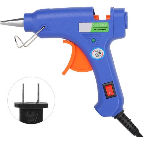 Pistolet à colle thermofusible 20 W pour bricolage, universel, fait main, chauffage électrique, équipement professionnel, prise 110-240 V. (1/5)