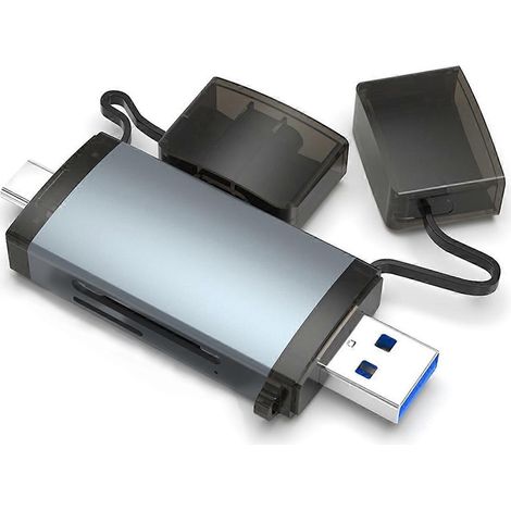 Adaptateur lecteur de cartes USB 3.0 vers USB-C pour cartes mémoire SD 4.0 et TF 4.0 (1/5)