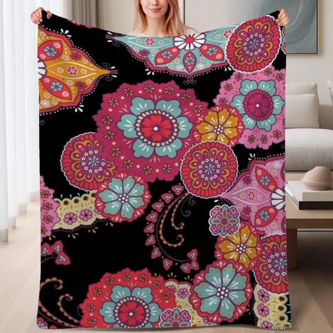 Couverture en polaire douce et chaude pour le printemps, légère en microfibre,6080 pouces (1/4)
