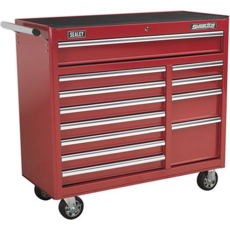 Sealey Rollcab 12 Drawer with Ball-Bearing Slides Heavy-Duty - Red AP41120