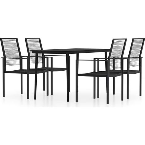 Maison Exclusive - 5-tlg. Garten-Essgruppe Schwarz