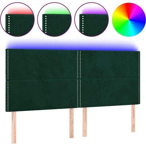 Maison Exclusive - Cabecero con luces LED terciopelo verde oscuro (1/5)