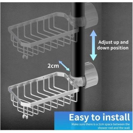 Portasapone e mensola per doccia, non richiede foratura, barra portaoggetti per bagno in acciaio inox 304 - ALTRO (1/3)