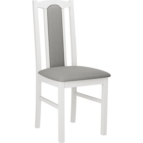 Chaise Victorville 145, Blanc, 95x43x47cm, Tissu, En bois, Bois, Mobilier déjà assemblé