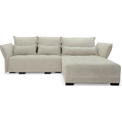 Ecksofa COMFORTE DELUXE L-form mit Schlaffunktion und Bettkasten in Stoff Rosario Beige, Seite Universal, B250 x T187 x H95 cm (1/5)