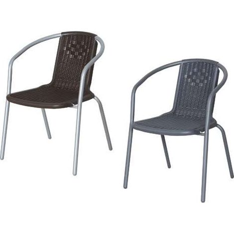 Sedia Da Giardino Con Braccioli Colore Moka Mod. Bistrot Street 56X56Xh74Cm 1Pz (1/5)
