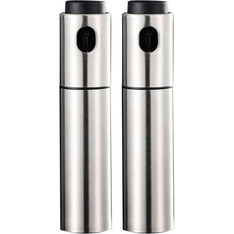 Juego de 2 pulverizadores recargables de acero inoxidable de 135 ml para aceite y vinagre, ideales para asar a la parrilla, hornear y hacer barbacoas. (1/5)