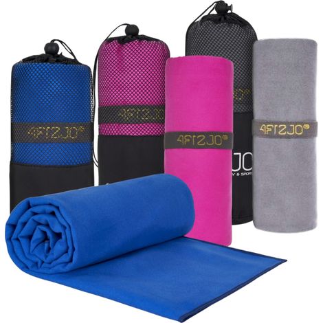 4FIZJO Mikrofaser-Sporthandtuch 180 x 100 cm GROSS Blau