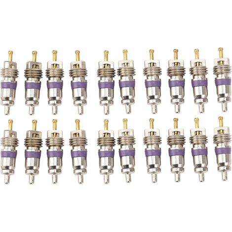 Lot de 20 Noyau de valve, Alliage aluminium cuivre, Haute pression, Pour climatisation automobile (1/5)