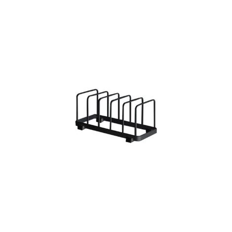 Tellerablage, Geschirrabtropfgestell, Tellerhalter, Tellerregal, Schneidebrettablage für Küchenschrank (Schwarz, 24 x 10 x 10 cm) - Crezuo