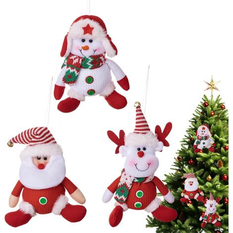Décorations De Sapin De Noël - 3 Pièces Père Noël Bonhomme De Neige Élan De Bureau - Ornement Pendentif De Décoration De Fêtes pour Organisateurs De Fête Maison Chambre Bureau Cheminée Porte (1/5)